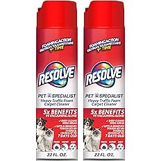 Resolve Pet Specialist Heavy Traffic Foam, Carpet Cleaner, Pet Stain And Odor Remover, Carpet Cleaner Solution, 22 Oz